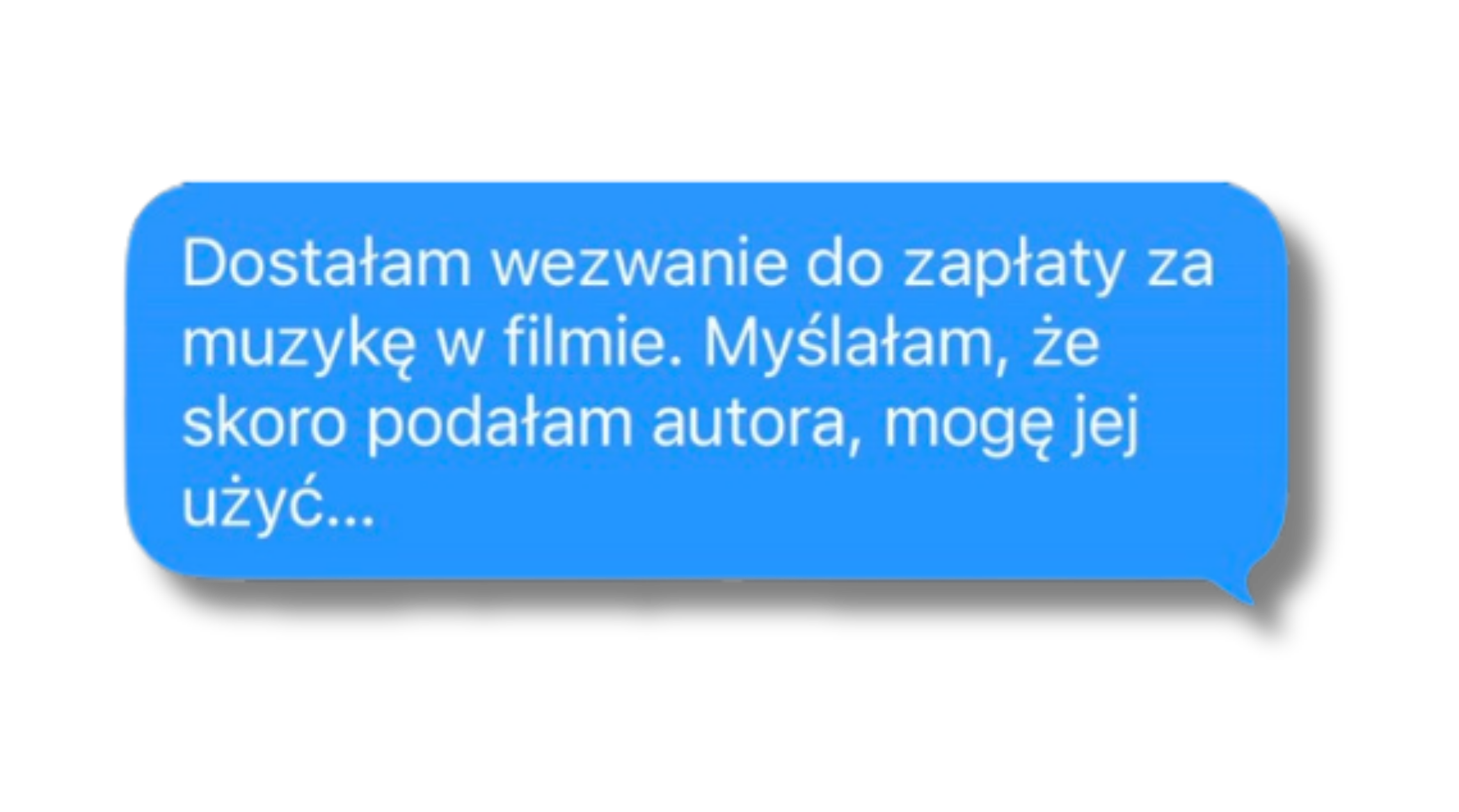 Przykładowa wiadomość o prawach do muzyki.