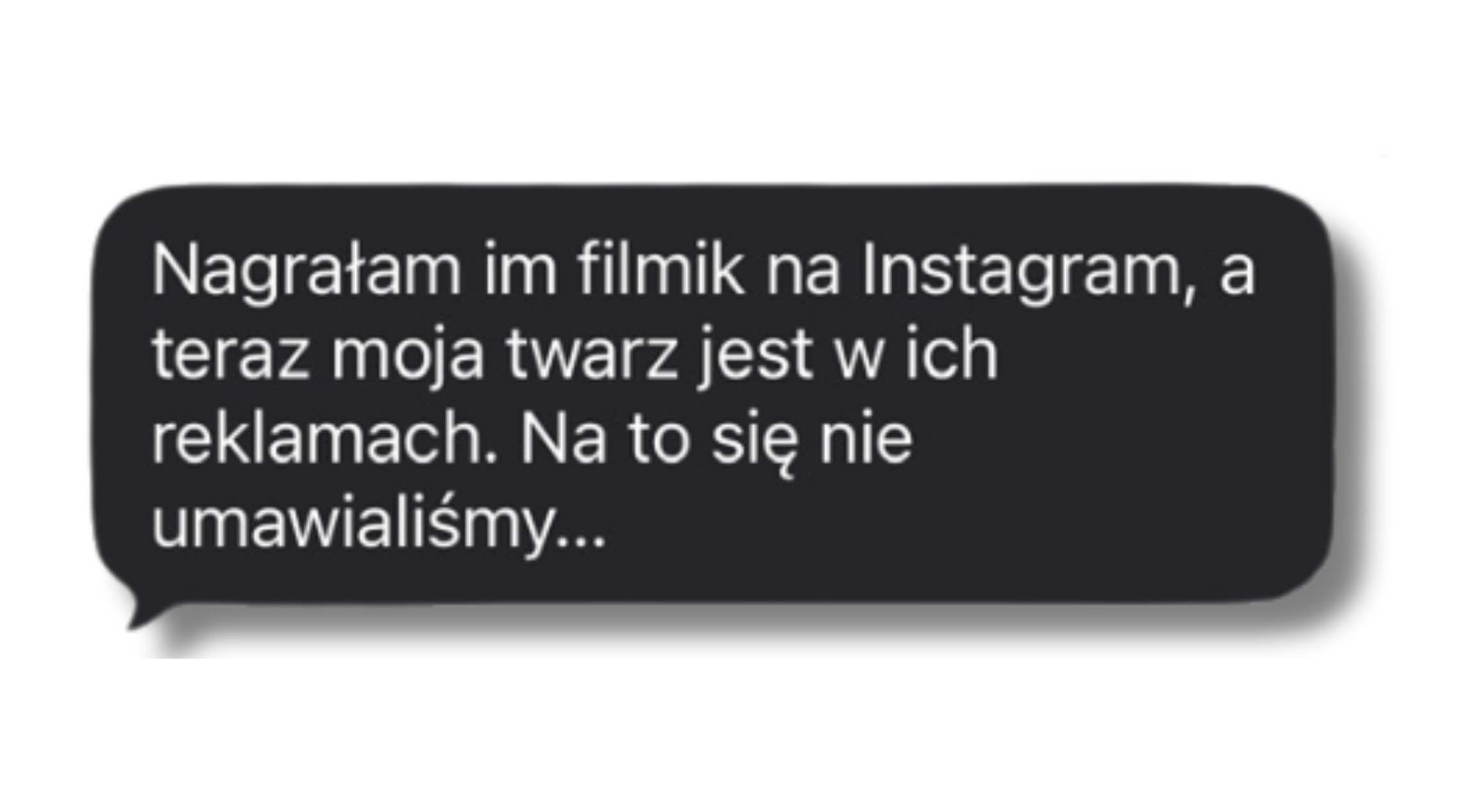 Przykładowa wiadomość o wykorzystaniu wizerunku w kampanii.